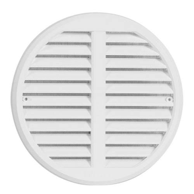 Mřížka větrací kruhová - krytka stavitelná se síťovinou VM, O 125-160 mm KS, bílá 0415