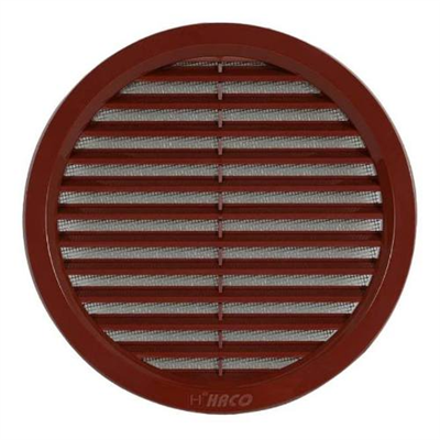 Mřížka větrací kruhová se síťovinou VM, O 125 mm, hnědá 0406