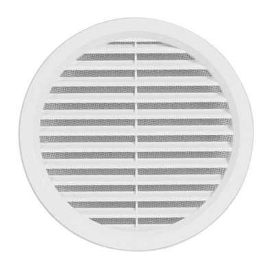 Mřížka větrací kruhová se síťovinou VM, O 110 mm, bílá 0407