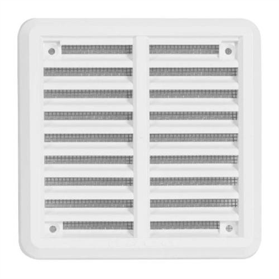 Mřížka větrací - krytka se síťovinou VM, 100 x 100 mm KB, bílá 0307