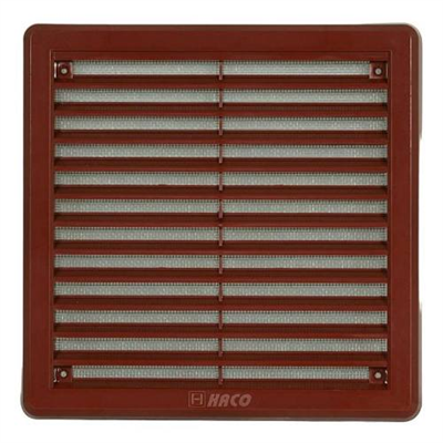 Mřížka větrací - krytka se síťovinou VM, 100 x 100 mm KH, hnědá 0308