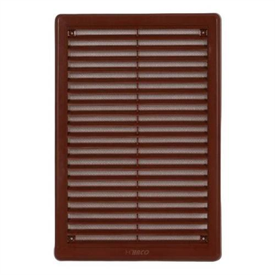 Mřížka větrací - krytka se síťovinou VM, 200 x 300 mm KH, hnědá 0316