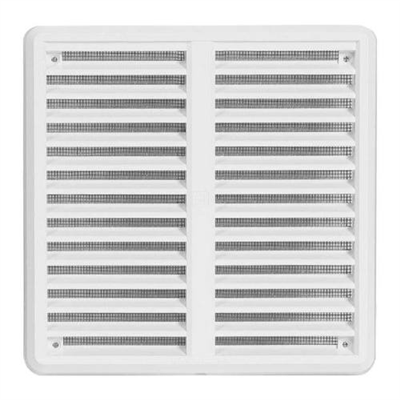 Mřížka větrací - krytka stavitelná se síťovinou VM, 175 x 175 mm KS, bílá 0309