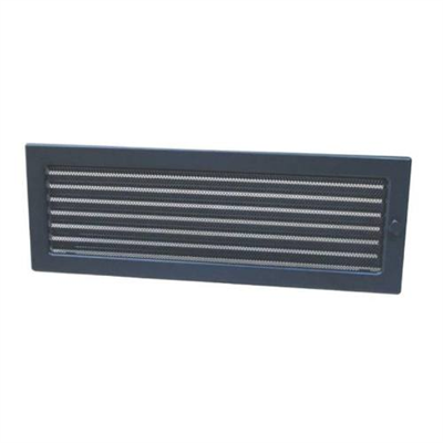 Mřížka krbová uzavíratelná s rámečkem a síťovinou LKM, 170 x 490 mm, grafitový lak 0723