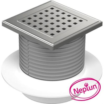 Vpusť podlahová spodní NEPTUN D 50 mm, límec, nerez mřížka GATE, ENPRO