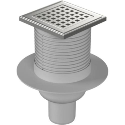 Vpusť podlahová spodní D 50 mm, límec, nerez rámeček, mřížka GATE, ENPRO