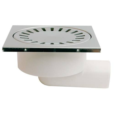 Vpusť podlahová boční D 50 / 95 mm, nerez rámeček, mřížka SUN, bílá, ENPRO