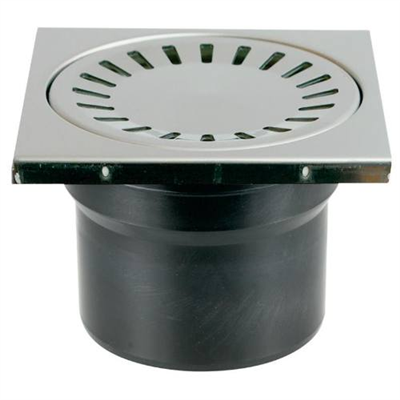 Vpusť podlahová spodní D 110 mm, nerez rámeček, mřížka SUN, černá, ENPRO
