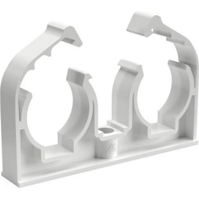 Příchytka D 2 x 18 s klipem bílá