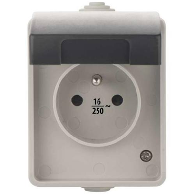 Zásuvka nástěnná, 250V / 16A, IP54