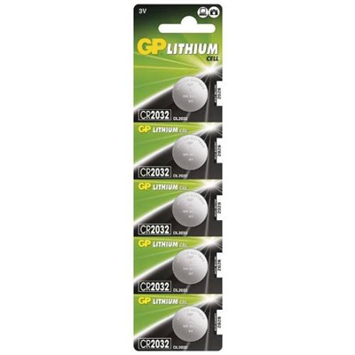 Baterie GP CR2032, lithiová, 5BL, blistr