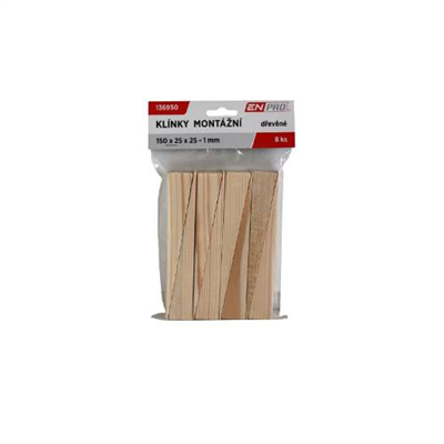 Klínky montážní dřevěné, 55 x 20 x 6 - 0 mm, 20 ks, ENPRO