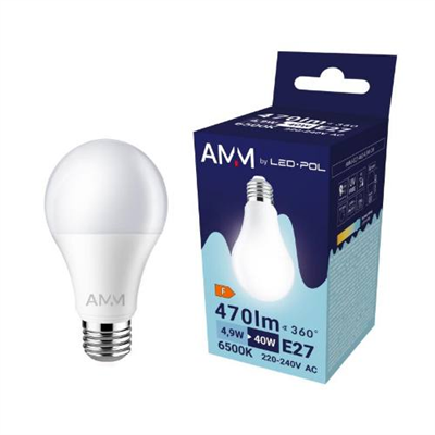 Žárovka AMM-E27-A60-4,9W-CW
