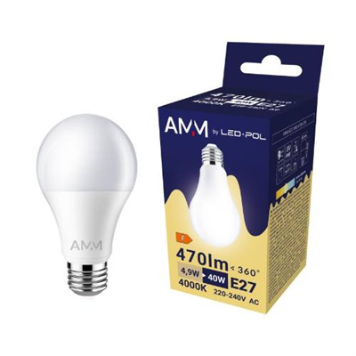 Žárovka AMM-E27-A60-4,9W-DW