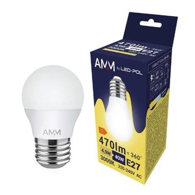 Žárovka AMM-E27-G45-4,9W-WW