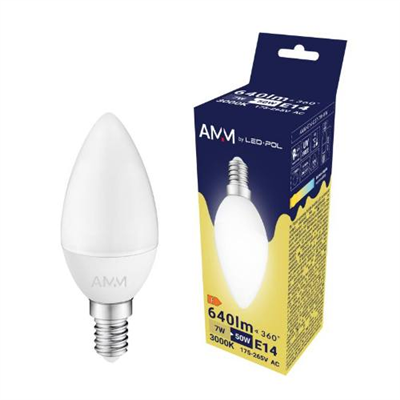 Žárovka AMM-E14-C37-7W-WW