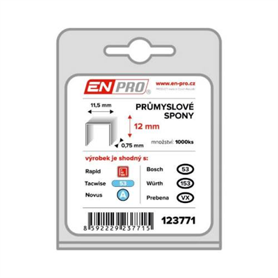 Spony PROFI, 530/12 mm, 1000 ks, ENPRO
