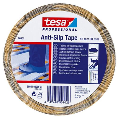 Páska protiskluzová výstražná 60951, 15 m x 50 mm, černo-žlutá