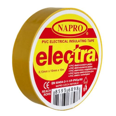 Páska elektroizolační PVC IZOVIAL, 10 m x 15 mm, žlutá