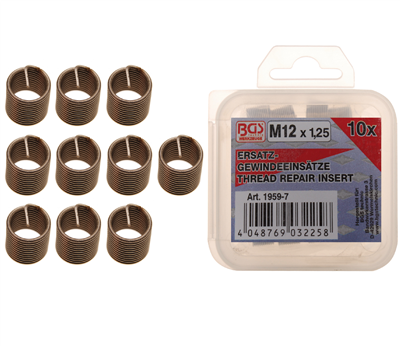 BGS 1959-7, Sada náhradních závitových vložek M12 x 1,25 mm 10dílná