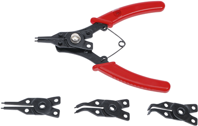 BGS 454, Sada kleští na rozpěrné kroužky s výměnnými hlavami 160 mm 5dílná