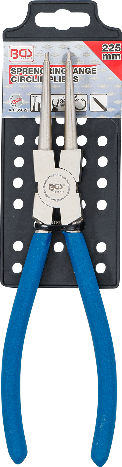 BGS 650-2, Kleště na rozpěrné kroužky rovné pro vnitřní rozpěrné kroužky 225 mm