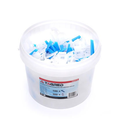 Klíny a klipy na vyrovnání dlažby a obkladů, sada 400 ks, TA4112