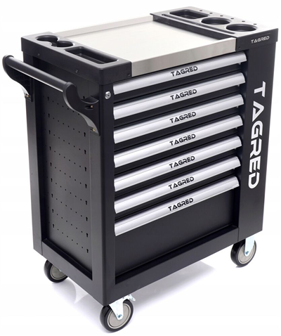 TAGRED TA213, Dílenský vozík na nářadí 7 zásuvek černý