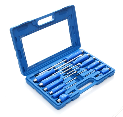 Úderové šroubováky ploché i křížové s magnetickými koncovkami, sada 12 ks, TA4018