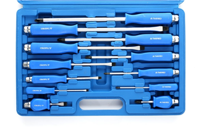 Úderové šroubováky ploché i křížové s magnetickými koncovkami, sada 12 ks, TA4018