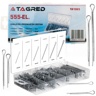 Závlačky, sada 555 ks, TA1065