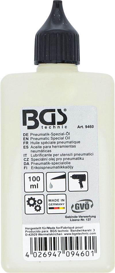 BGS 9460, Speciální olej pro pneumatiku 100 ml