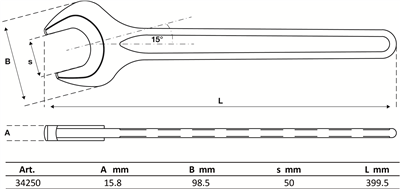 BGS 34250, Plochý klíč DIN 894 50 mm