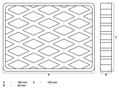 BGS 7036, Gumová podložka pro zvedáky 160 x 120 x 20 mm