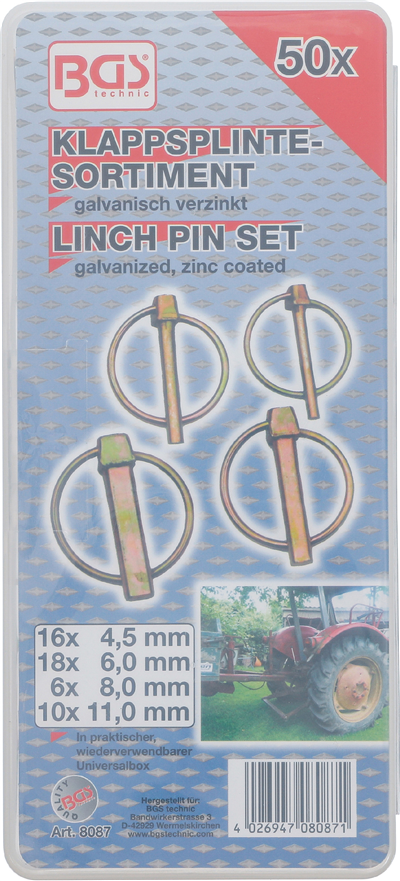 BGS 8087, Sada zajišťovacích závlaček 50dílná