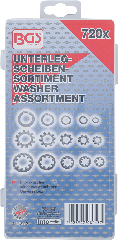 BGS 8113, Sada podložek 720dílná