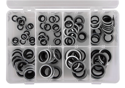Sada ocelových/gumových těsnících kroužků, 110 ks