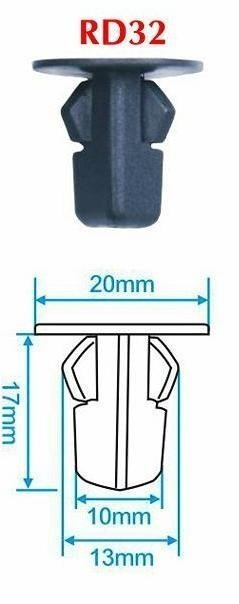 Plastové příchytky čalounění, 10 ks