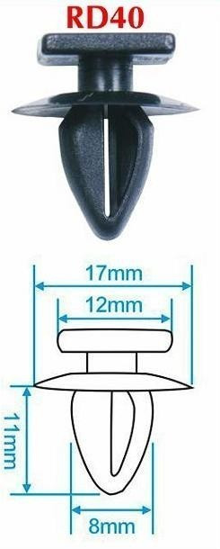 Plastové příchytky čalounění, 10 ks