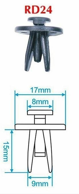 Plastové příchytky čalounění, 10 ks