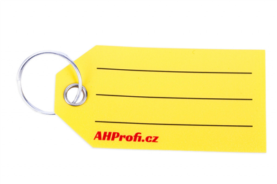 Žluté Exclusive plastové visačky na klíče se závěsným kroužkem 500ks