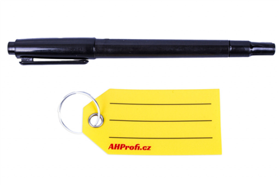 Žluté Exclusive plastové visačky na klíče se závěsným kroužkem 500ks