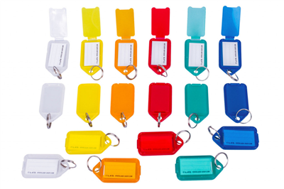 Vícebarevné CLICK plastové visačky na klíče - malé 100ks