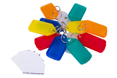 Vícebarevné CLICK plastové visačky na klíče - velké 50ks