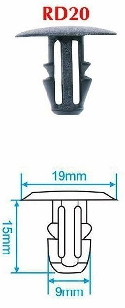 Plastové příchytky čalounění, 10 ks