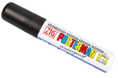 Fixy na sklo Posterman voděodolné - 15 mm - černá