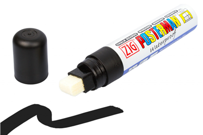 Fixy na sklo Posterman voděodolné - 15 mm - černá