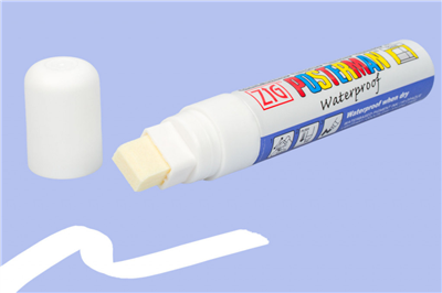 Fixy na sklo Posterman voděodolné - 15 mm - bílá