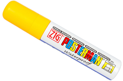 Fixy na sklo Posterman voděodolné - 15 mm - žlutá