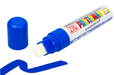 Fixy na sklo Posterman voděodolné - 15 mm - modrá tm.